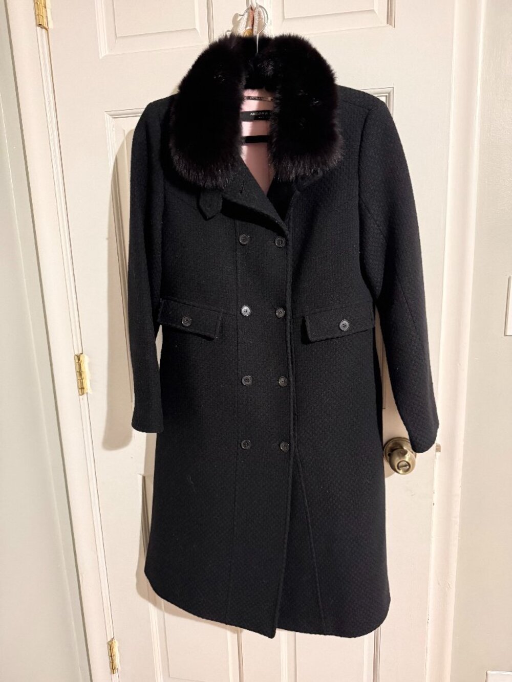 Andrew Marc Olpae Sb Wool Twill Women's Coat With Back Vent black size large